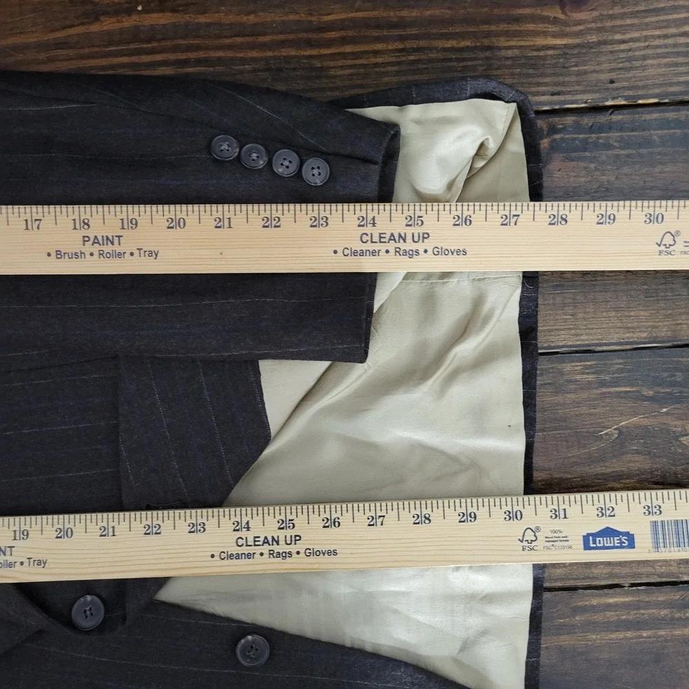 VTG Nino Cerruti Men's Sport Coat Blazer‎ Two Button Flannel Brown Striped 40R